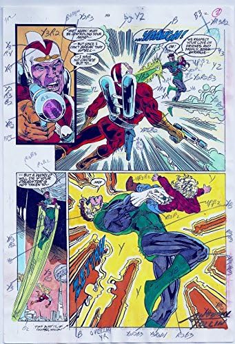 Green Lantern Comics 38 Arte de produção Página original 2 assinado Anthony Tollin