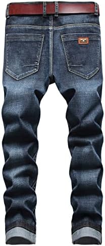 Miashui 4 8 ​​machos casuais cálculo jeans de jeans de calça de calça de lasca com zíper com zíper de bolso de