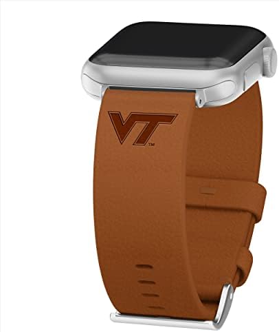Affinity Bands Virginia Tech Hokies Premium Leather Watch Band compatível com Apple Watch