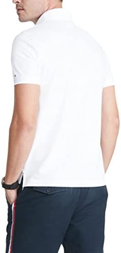 Tommy Hilfiger Men's Short Cotton Pique Flag Graphic Polo Shirt em ajuste personalizado