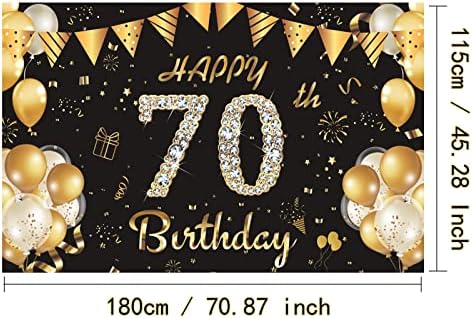 Feliz Banner de Birthdrop de 70 anos, decorações de aniversário de 70 anos, suprimentos de festa de festa de