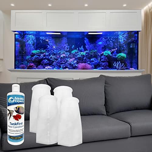 Tankfirst Aquarium Water Conditioner 500 ml e 4-pacote, 7 x16 200 mícrons soldados meias de filtro