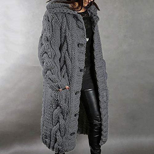 Cacadomas de malha feminina Cardigan Casaco comprido suéter de malha grossa 2023 Subes de roupas de inverno