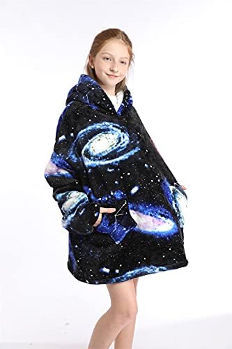 Phenix honesto vêm cobertor vestível crianças com capuz quente e manto de manto de tamanho com mangas compridas