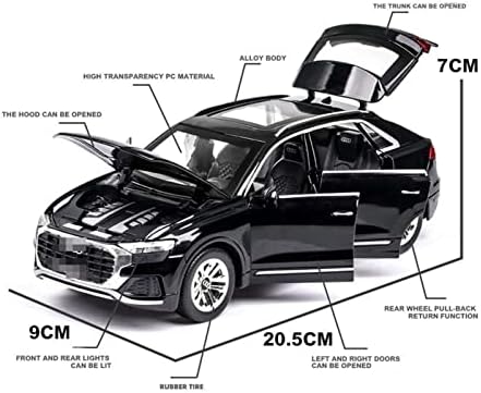 Modelo de carro em escala para Q8 SUV SOV Light Pull Back Lomloy Car Carros do carro Presentes 1:24 Proporção