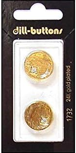 Buttons de endro 18mm 2pc Shank Rhinestone Gold