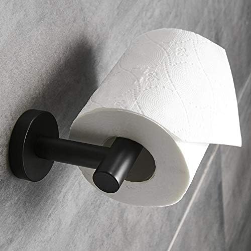 Klhhg banheiro papel higiênico suporte de parede preta montada em rack de aço inoxidável de aço de cozinha