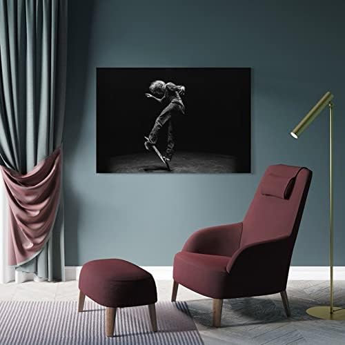 Skatista Rodney Mullen preto e branco retrato fotografia poster moderno decoração de parede pinturas de arte de