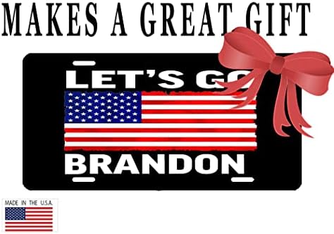 Placa de placa de bandeira dos EUA NOVA NOVA AUTO CAR TAG VAIDADE PRESENTE AMERICAN Let's Go Brandon