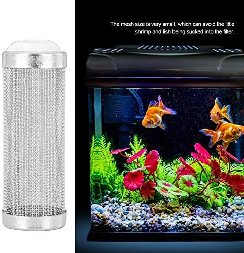 TNFEEON 5 PCS Protetor de filtro de aquário de aço inoxidável, aquário Filtro de peixe Filtro de entrada de malha