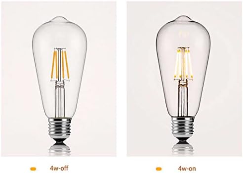 Xianfei liderou a lâmpada Edison, 2700k branco quente, lâmpada de filamento de LED ST64, 4W, 80 lúmens, lustre