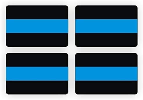 Decalques de linha azul fino da polícia / adesivos / 4-PACK CAPACK CAPACHET HEDRADO DE LAPTOPE