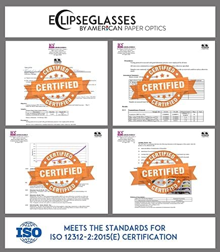 Óculos Eclipse - 10 pares - AAS aprovado - Certificado ISO seguro para todos os eclipses solares -