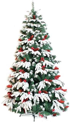 Dulplay Flocked Snow Christmas Pine Tree com Pinecone articulada Arregada Artificial Tree Decorada