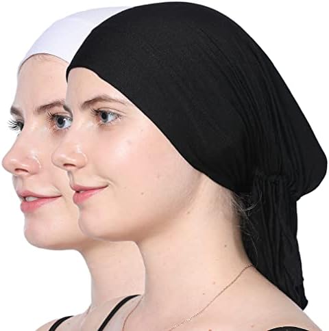 Chapéus de gorro de turbante pré-amarrado hófora no lenço de cabeça no lenço de hijab subscarf para mulheres
