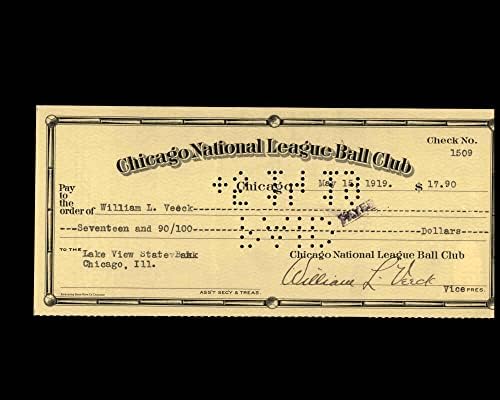 William Veeck PSA DNA assinado x2 Chicago Cubs Verifique 5-15-1919 Autograph 2
