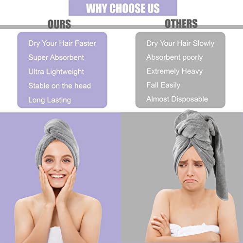 Poyday Microfiber Hair Toalha de secagem embrulho: 2pack cabeça toalha seca torce secagem turbante anti
