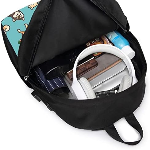Backpack Dog Cute Puppy Backpack for School Bookbag 3D Impressão de grande capacidade Viagem leve Casual Daypack