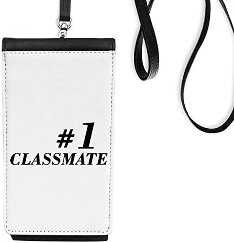 Número.1 Classe Mate de graduação Phone Wallet bolsa pendurada bolsa móvel bolso preto
