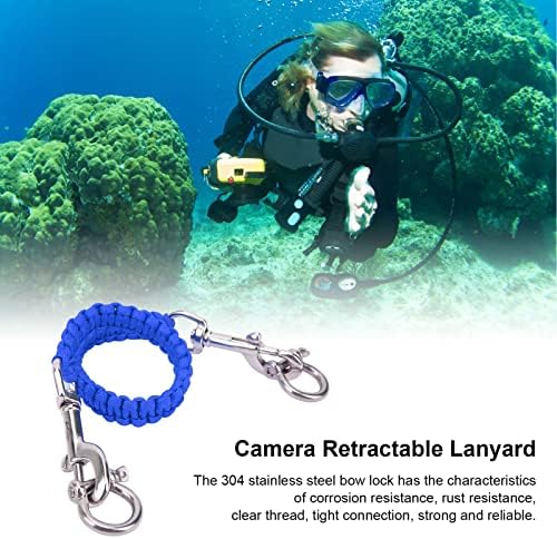 Alomejor Diving Camera Corda com clipes de rotação flexíveis de 360 ​​° de serviço pesado para câmeras