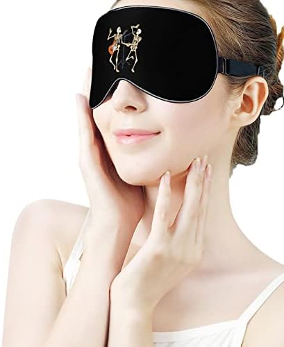 Skeleton Concert Music Halloween Máscara de olho com cinta ajustável para homens e mulheres noite de viagem
