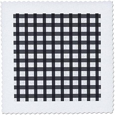 Imagem de 3drose de xadrez preto e branco Buffalo - Quadrados de colcha