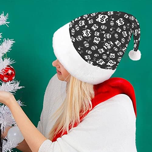 Nudquio Halloween Skull Pattern Hats Christmas Hats Papai Noel para Família de férias de Natal
