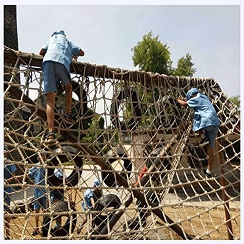 RZM Rede de corda para casa na árvore, plantas Rede de cânhamo de cerca de crianças escaladas de escalada
