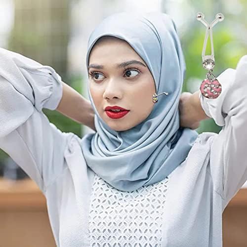 Honbay 12pcs fofos hijab pinos de cristal shinestone bola pérola pinos de broche lenço de xale lenço