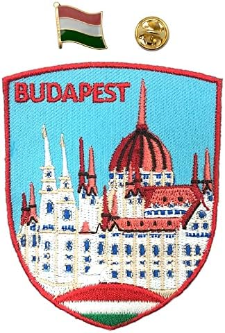 A-One Parlarian Parliament Polyster Shield Patch + Hungria Scout Lapeel Pin, Patch permanente e coleta de