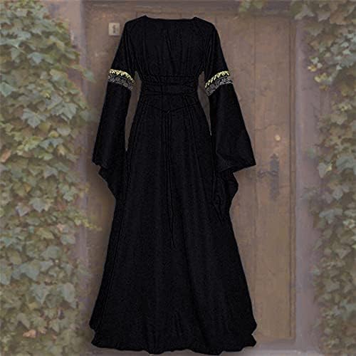 Vestidos medievais de gcvizuso para mulheres 2023 Lace Up Dress Vestido Renascença Sleeve Irish Over Dress