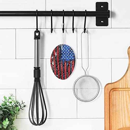 Alaza grunge EUA bandeira americana esponjas naturais esponja de celulare de cozinha para pratos