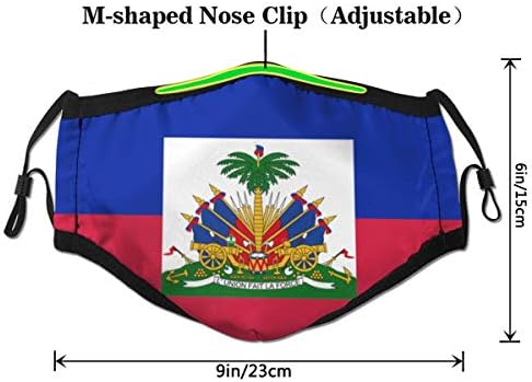 Xili-Huala American Haitian Flag reutiliza Protecção facial de face de algodão para ao ar livre