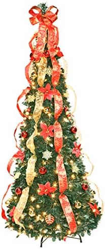 6 'Red Poinsettia Pull-up Tree by Holiday Peaktm XL
