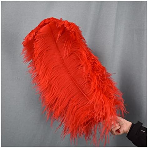 Feather de avestruz vermelha de 15-70cm/6-28 polegadas, pluma natural para decoração de mesa de vaso,