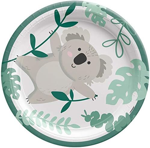 Koala Birthday Party Supplies and Decoration Set - inclui grandes e pequenos pratos de papel, guardanapos, xícaras,