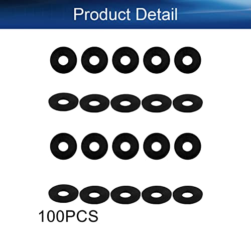 Bettomshin 100pcs M5 lavadoras planas de nylon ， 15mm od 5mm ID 1mm de espessura de vedação métrica