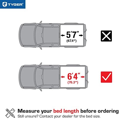 Tyger Auto T3 Soft Tri-Fold Truck Bed Tonneau Compatível com 2019-2023 RAM 1500 Novo corpo | 6'4 Bed | TG-BC3D1045