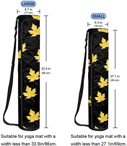 Gold Maple Leave Yoga Mat Bags Full-Zip Yoga Carry Bag for Mulher Men, Exercício de ioga transportadora