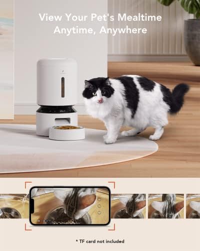 Petlibro 5g WiFi Cat alimentador com câmera, áudio bidirecional, sensor de baixo alimento e bloqueio,