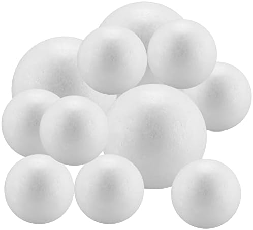 Keileoho 86 bolas de espuma artesanal, 2 polegadas 3 polegadas bolas de espuma branca, bolas de