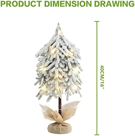 Sy Super Bang Small Mini Flocked Christmas Tree, Little Artificial White Colletop Decorações de árvores