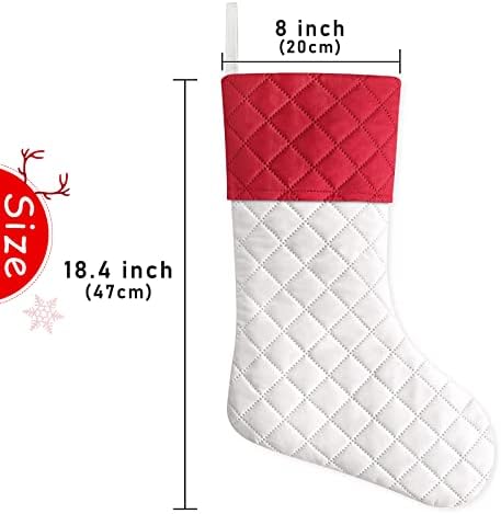 YooChee 6 embalam meias de Natal, meias grandes de 18 polegadas para decoração de Natal, meia durável de natal