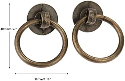 Zlxdp 2pcs botões de anel manusera de bronze antigo pull w/parafusos decoração armário de mobiliário