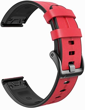XNWKF Sport Leather Silicone Watch Band Strap for Garmin Fenix ​​7x 7 6x 6 Pro 5x 5 Plus 3HR Easy Fit