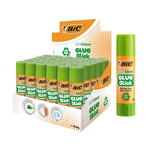 Bic Ecolutions Glue Stick Box de 30, Green, 8g