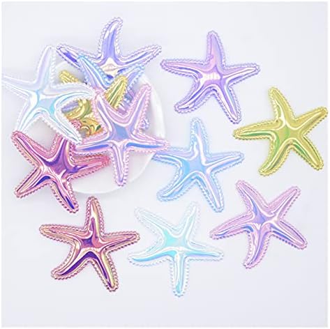 Lidiya IG907 12pcs 5850mm Glitter Starfish Applique para capota de bolo DIY e roupas de roupas de cabeça