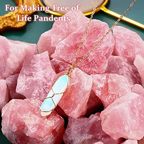 Ecation 40 peças Cura Vias de cristal Handmadas Handmades Natural Amethyst Rose Quartz Chakra Reiki Points Facetados