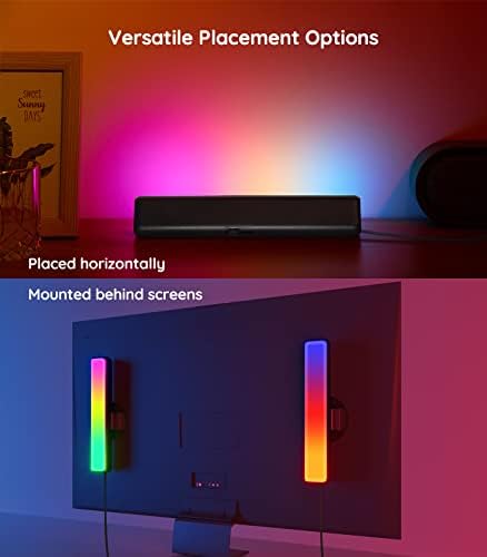 Govee Smart Light Bars, luzes LED inteligentes RGBICWW com 12 modos de cena e modos de música, barra de luz de