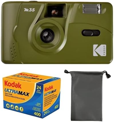 Kodak M35 Câmera de filme reutilizável de 35 mm, foco grátis, construa em flash poderoso, pacote com filme